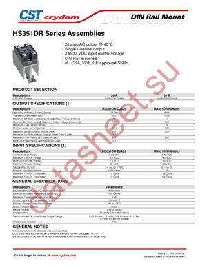 HS351DR-D2425 datasheet  